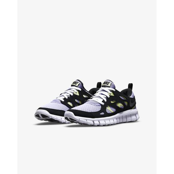 NEW NIKE kids' free run (gs) sneaker in purple pulse/silver-off noir